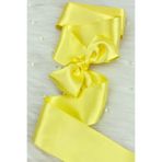 ZEYMERADE 6 Cm Sarı Çift Taraflı Saten Kurdele 10 Metre, Bohça Çeyiz Nişan Takı Özel Gün Hediye Süsleme