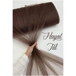 ZEYMERADE Acı Kahve Hayal Tül, Nişan Çeyiz Bohça Kapı Doğum Günü Parti Süsleme, Gelin Abiye Türban 100x300cm