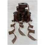 ZEYMERADE Acı Kahve Keten Nopeli Kurdele 2,5 cm 20 mt, Gelin, Bohça, Nişan, Çeyiz, Hediye, Süsleme, Nikah
