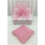 ZEYMERADE Bebe Pembe Süsleme Tülü, Bebe Pembe Kenar Bohça Çeyiz Gelin Damat Nişan Nikah Hediye Süsü 150x150cm