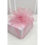 ZEYMERADE Bebe Pembe Süsleme Tülü Overlok Kenarlı, Bohça Çeyiz Gelin Nişan Nikah Valiz Hediye Süsü 100x100cm