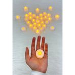 ZEYMERADE Beyaz Ledli Mum, Tealight Mum Pilli 9 Adet, Özel Gün, Led Işıklı, Kutlama, Doğum Günü, Kına