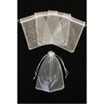 ZEYMERADE Beyaz Organze Şeffaf Tül Kese, 50 Adet Ölçü 20x30cm, Düğün Bohça Çeyiz Yazma Havlu Yasin Mevlüt