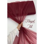ZEYMERADE Bordo Hayal Tül, Nişan Çeyiz Bohça Kapı Doğum Günü Parti Süsleme, Gelin Abiye Türban 100x300cm