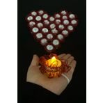 ZEYMERADE Bordo Ledli Kına El Mumu, Düğün, Nedime, Bride, Sünnet, Led Işıklı, Tealight Mum Pilli 12 Adet