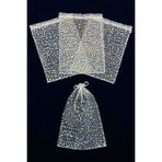 ZEYMERADE Gold Puantiye Tül Kese, 5 Adet Ölçü 24x34cm, Gelin Havlu Terlik Seccade Bohça Çeyiz Hediye Kesesi