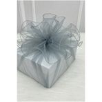 ZEYMERADE Gri Süsleme Tülü Gümüş Kenarlı, Bohça Çeyiz Gelin Damat Nişan Nikah Valiz Hediye Süsü 100x100cm