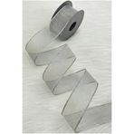 ZEYMERADE Gümüş Simli Şifon Kurdele 4 cm 20 mt, Gelin, Damat, Bohça, Nişan, Çeyiz, Özel Gün, Hediye, Süsleme