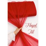 ZEYMERADE Kırmızı Hayal Tül, Nişan Çeyiz Bohça Kapı Doğum Günü Parti Süsleme, Gelin Abiye Türban 100x300cm