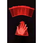 ZEYMERADE Kırmızı Organze Şeffaf Tül Kese, 20 Adet Ölçü 17x23cm, Hediye Gelin Düğün Bohça Çeyiz Havlu Yasin