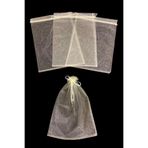 ZEYMERADE Krem Organze Şeffaf Tül Havlu Terlik Seccade Bohça Çeyiz Hediye Kesesi 5 Adet Ölçü 30x40cm