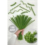 ZEYMERADE Küf Yeşili Şönil 30cm, 100 Adet Tüylü Kadife Tel Peluş, El İşi, Çiçek, Hediye, Süsleme, Okul, Etkinlik