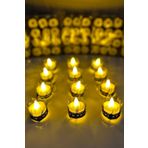ZEYMERADE Lacivert Ledli Kına El Mumu, Düğün, Nedime, Bride, Sünnet, Led Işıklı, Tealight Mum Pilli 12 Adet