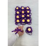 ZEYMERADE Mor Ledli Kına El Mumu, Düğün, Nedime, Bride, Sünnet, Led Işıklı, Tealight Mum Pilli 12 Adet