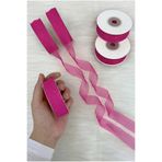 ZEYMERADE Organze Tül Kurdele Mürdüm 2 cm 22 mt, Gelin, Bohça, Nişan, Çeyiz, Hediye, Paketleme, Süsleme, Nikah