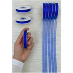 ZEYMERADE Organze Tül Kurdele Saks Mavi 1cm 22mt, Gelin, Bohça, Nişan, Çeyiz, Hediye, Paketleme, Süsleme Nikah