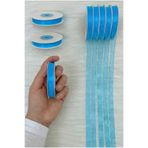 ZEYMERADE Organze Tül Kurdele Sünnet Mavi 1 cm 22 mt, Bohça, Nişan, Çeyiz, Hediye, Paketleme, Süsleme, Nikah