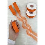 ZEYMERADE Organze Tül Kurdele Turuncu 2cm 22mt, Gelin, Bohça, Nişan, Çeyiz, Hediye, Paketleme, Süsleme, Nikah