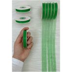 ZEYMERADE Organze Tül Kurdele Yeşil 1 cm 22 mt, Gelin, Bohça, Nişan, Çeyiz, Hediye, Paketleme, Süsleme, Nikah