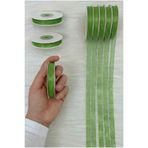 ZEYMERADE Organze Tül Kurdele Zeytin Yeşili 1 cm 22 mt, Bohça, Nişan, Çeyiz, Hediye, Paketleme, Süsleme, Nikah