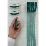 ZEYMERADE Organze Tül Kurdele Zümrüt Yeşili 1 cm 22 mt, Bohça, Nişan, Çeyiz, Hediye, Paketleme, Süsleme, Nikah