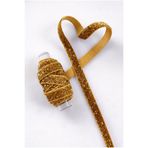 ZEYMERADE Simli Kadife Kurdele Gold 1cm 5mt, Gelin, Damat, Bohça, Nişan, Çeyiz, Nikah, Hediye, Süsleme