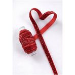 ZEYMERADE Simli Kadife Kurdele Kırmızı 1cm 5mt, Gelin, Damat, Bohça, Nişan, Çeyiz, Nikah, Hediye, Süsleme