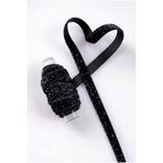 ZEYMERADE Simli Kadife Kurdele Siyah 1cm 5mt, Gelin, Damat, Bohça, Nişan, Çeyiz, Nikah, Hediye, Süsleme
