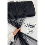 ZEYMERADE Siyah Hayal Tül, Nişan Çeyiz Bohça Kapı Doğum Günü Parti Süsleme, Gelin Abiye Türban 100x300cm