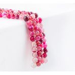 Zeynep Büyükbay Pembe Akik Doğal Taş Dizi (8mm Küre Kesim)