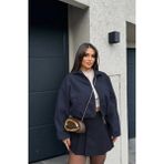 Zeynep Öykü Style Kadın Kaşe Bomber Ceket - Lacivert