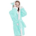 Zeynep Tekstil Bunny Kapşonlu Unisex Wellsoft Çocuk Peluş Sabahlık | Bornoz Mint-4-5 Yeşil