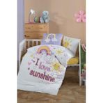 Zeynep Tekstil Clasy Ranforce 100% Pamuk Bebek Nevresim Takımı Sun Love V1 Sarı - 100 x 150 cm