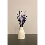 Zeynep Tekstil Mini Mermer Desen Çizgili İskandinav Vazo Biblo 7x10 Cm Beyaz