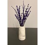 Zeynep Tekstil Mini Mermer Desen Çizgili Silindir Vazo Biblo 7x10 Cm Beyaz