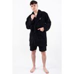 Zeynep Tekstil Rob | Wellsoft Peluş Erkek Sabahlık Polar | Robdeşambr | Bornoz Siyah-s/m