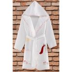 Zeynep Tekstil Sweet Pike Nakışlı Kız Çocuk Bornozu - Beyaz - 3 - 4 Yaş