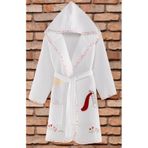 Zeynep Tekstil Sweet Pike Nakışlı Kız Çocuk Bornozu - Beyaz - 5 - 6 Yaş