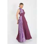 zeynep zehra Kadın Giyim Abiye Moda Pul Payet Kolsuz Uzun Abiye Elbise Lila