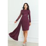 zeynep zehra Kadın Giyim Abiye Moda Pul Payet Pelerinli Balık Abiye Elbise Mor