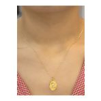 ZEYNEPLİ GOLD 14 Ayar Altın Aynalı Oval Z Harfli Kolye