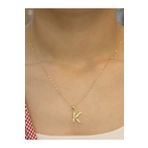 ZEYNEPLİ GOLD 14 Ayar Altın Küçük Füzyon K Harfli Kolye