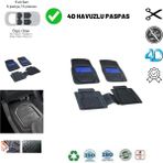 Zeyno Ticaret Renault 9 Sedan 2000 Uyumlu Havuzlu Ünıversal Yeni Nesil Plus Paspas Siyah - Mavi