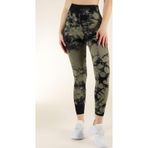 Zeynos Giyim Dikişsiz Push-up Toparlayıcı Batik Desen Spor Tayt Haki S-M