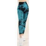 Zeynos Giyim Dikişsiz Push-up Toparlayıcı Batik Desen Spor Tayt Mavi S-M