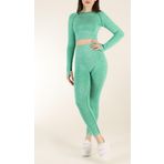 Zeynos Giyim Spor Seamless Tayt Takım Yeşil S-M