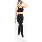 Zeynos Giyim Spor Seamless Tayt Takımı Siyah M-L
