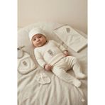 Zeynuko Erkek Bebek Baby Ayıcık Nakış %100 Pamuk 10'lu Yenidoğan Hastane Çıkışı Zıbın Seti Kutulu - 0 - 3 Ay - 01-Kahverengi