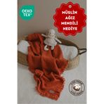 ZEYPBA % 100 Pamuk 4 Katlı Müslin Kiremit 110x110 cm (Bebek & Çocuk İçin) Bebek Giyim