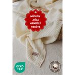 ZEYPBA % 100 Pamuk 4 Katlı Müslin Örtü Kenar Dikişli Ekru (Bebek & Çocuk İçin) 100x100cm